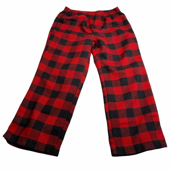LL Bean Kids Pajamas Set Size 4 Graphic Printed top Plaid Flannel Pants NWT - Picture 7 of 11